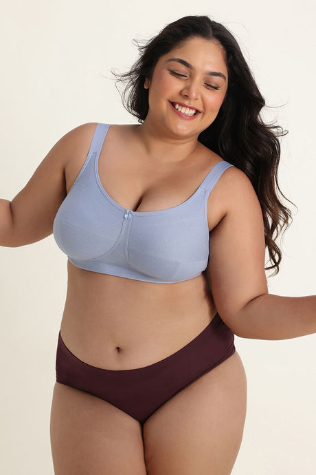 Zivame True Curv Double Layered Non Wired Full Coverage Super Support Bra - Blue Blizzard — image 5